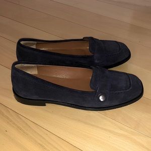 Aquatalia Navy suede loafer